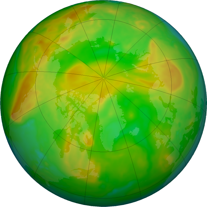 Arctic ozone map for 09 June 2018